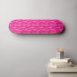 Roze Zebra Print Patroon Skateboard