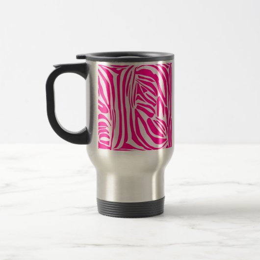 Roze zebra print reisbeker (Links)