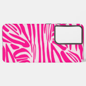 Roze zebra print samsung galaxy hoesje (Achterkant horizontaal)