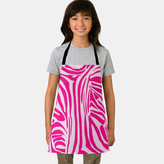 Roze zebra print schort (Insitu)