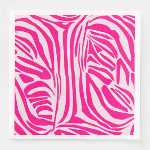 Roze zebra print servet
