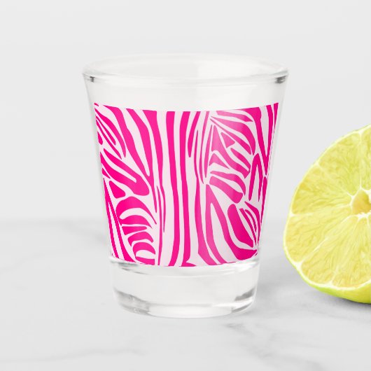 Roze zebra print shot glas (Voorkant)