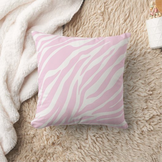 Roze Zebra Print Sierkussen (Deken)