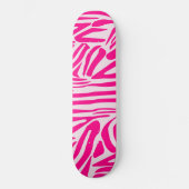 Roze zebra print skateboard (Voorkant)