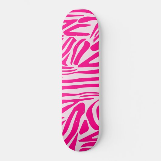 Roze zebra print skateboard (Voorkant)
