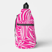 Roze zebra print sling bag (Voorkant)