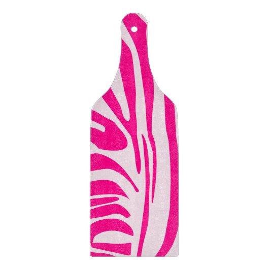 Roze zebra print snijplank (Voorkant)