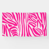 Roze zebra print spandoek (Horizontaal)