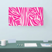 Roze zebra print spandoek (Beurs)