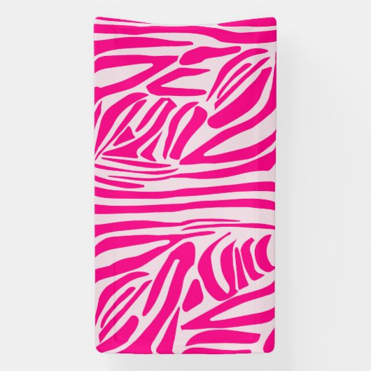 Roze zebra print spandoek (Verticaal)