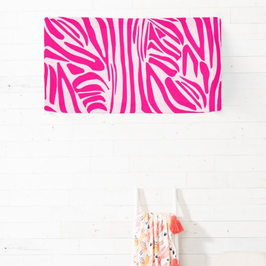 Roze zebra print spandoek (Insitu)