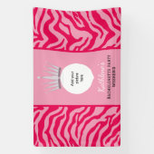 Roze zebra print spandoek (Verticaal)