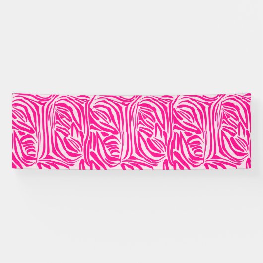 Roze zebra print spandoek (Horizontaal)