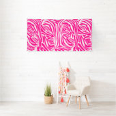 Roze zebra print spandoek (Insitu)