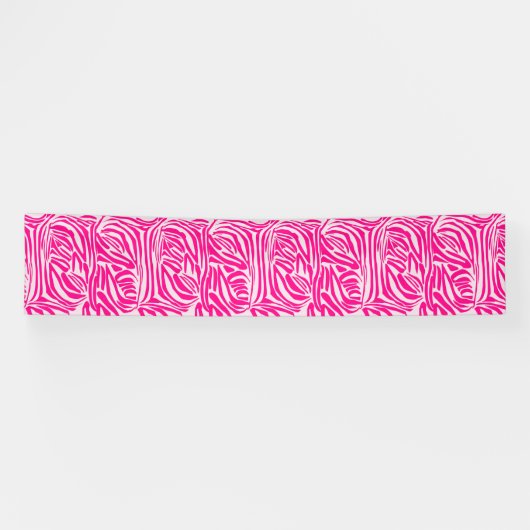 Roze zebra print spandoek (Horizontaal)