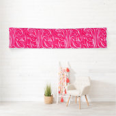 Roze zebra print spandoek (Insitu)