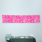 Roze zebra print spandoek (Beurs)
