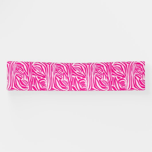 Roze zebra print spandoek (Horizontaal)