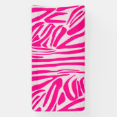 Roze zebra print spandoek (Verticaal)