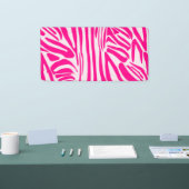 Roze zebra print spandoek (Beurs)
