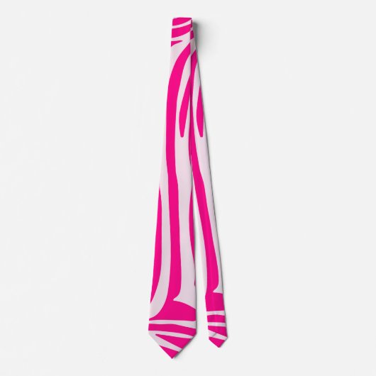 Roze zebra print stropdas (Voorkant)