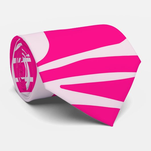 Roze zebra print stropdas (Opgerold)