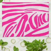 Roze zebra print theedoek (Gevouwen)