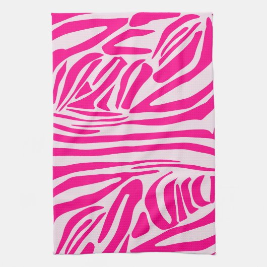 Roze zebra print theedoek (Verticaal)