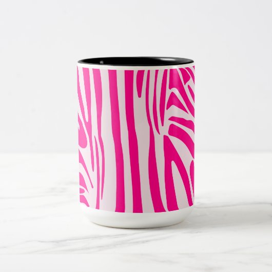 Roze zebra print tweekleurige koffiemok (Center)