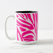 Roze zebra print tweekleurige koffiemok (Links)