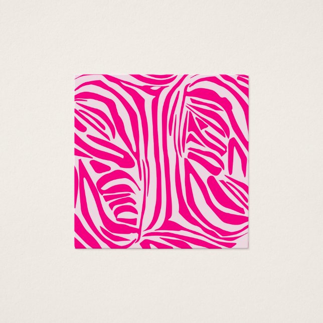 Roze zebra print vierkante visitekaartjes (Voorkant)
