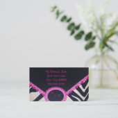 Roze zebra print visitekaartje (Staand voorkant)