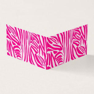 Roze zebra print visitekaartjes