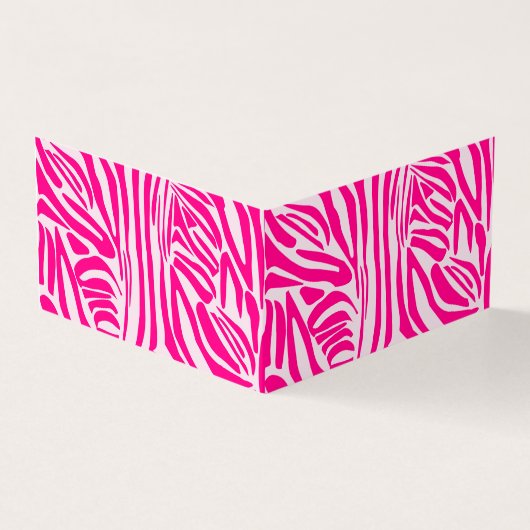 Roze zebra print visitekaartjes (Buitenkant)