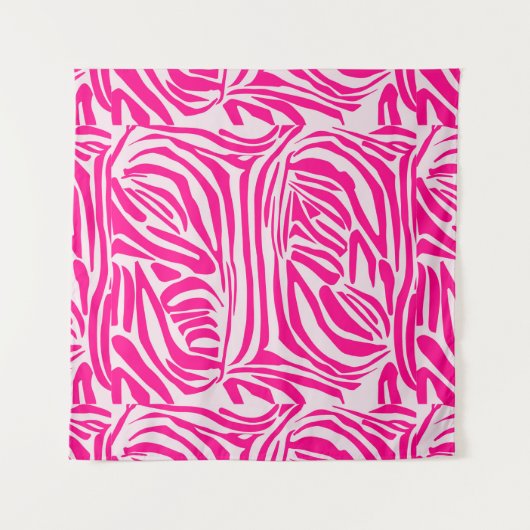 Roze zebra print wandkleed (Voorkant (horizontaal))