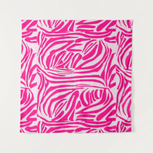 Roze zebra print wandkleed