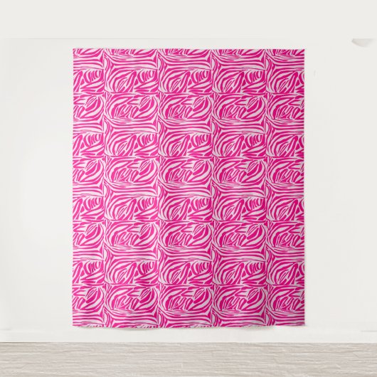 Roze zebra print wandkleed (Voorkant)