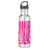 Roze zebra print waterfles  (Voorkant)