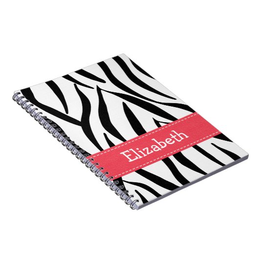 Roze Zebra - Printerblad voor huidafdrukken Notitieboek (Rechterzijde)