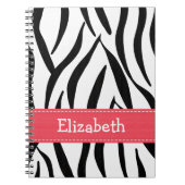 Roze Zebra - Printerblad voor huidafdrukken Notitieboek (Voorkant)
