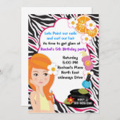 Roze Zebra spa-uitnodiging Kaart (Voorkant / Achterkant)