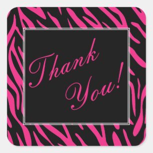 Roze Zebra Streep Dank u Stickers