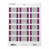 Roze Zebra Strepen Labels (Full Sheet)
