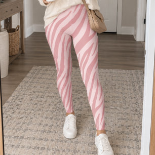 Roze zebra strepen met blos leggings