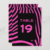 Roze Zebra Strepen Tafelnummer (Voorkant / Achterkant)