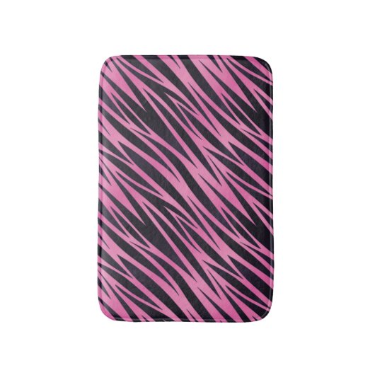 Roze Zebra Stripe achtergrond Badmat (Voorkant Verticaal)