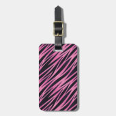 Roze Zebra Stripe achtergrond Bagagelabel (Voorkant verticaal)