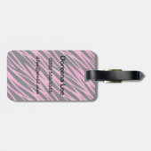 Roze Zebra Stripe achtergrond Bagagelabel (Achterkant horizontaal)
