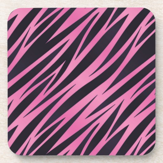 Roze Zebra Stripe achtergrond Bier Onderzetter (Voorkant)