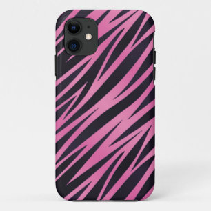 Roze Zebra Stripe achtergrond iPhone 11 Hoesje